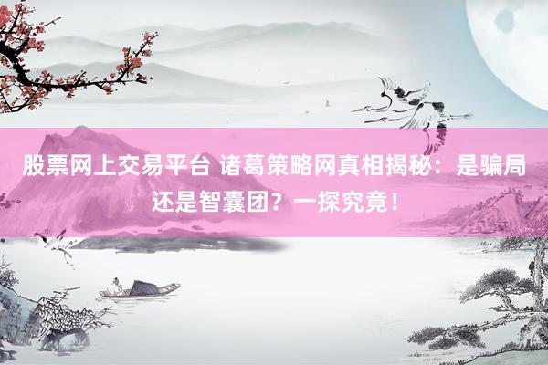 股票网上交易平台 诸葛策略网真相揭秘：是骗局还是智囊团？一探究竟！