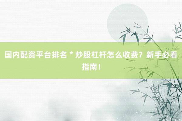 国内配资平台排名 * 炒股杠杆怎么收费？新手必看指南！
