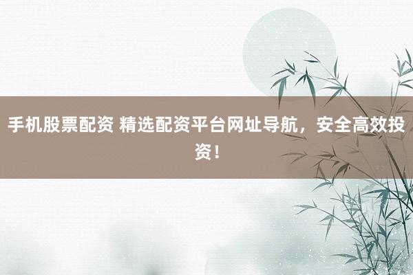手机股票配资 精选配资平台网址导航，安全高效投资！
