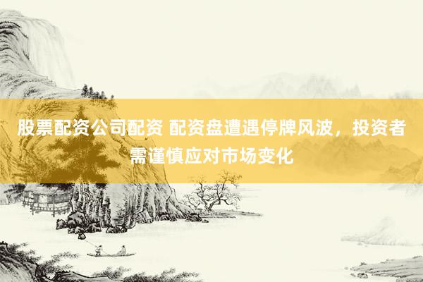 股票配资公司配资 配资盘遭遇停牌风波，投资者需谨慎应对市场变化
