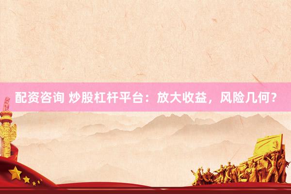 配资咨询 炒股杠杆平台：放大收益，风险几何？