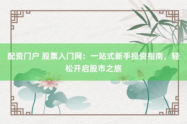 配资门户 股票入门网：一站式新手投资指南，轻松开启股市之旅