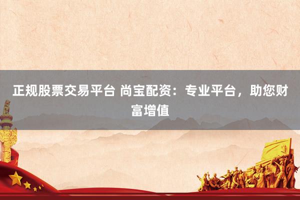 正规股票交易平台 尚宝配资：专业平台，助您财富增值