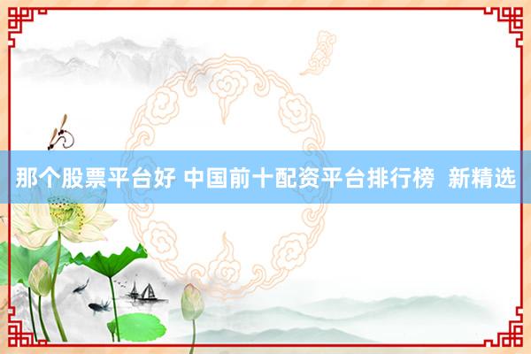那个股票平台好 中国前十配资平台排行榜  新精选