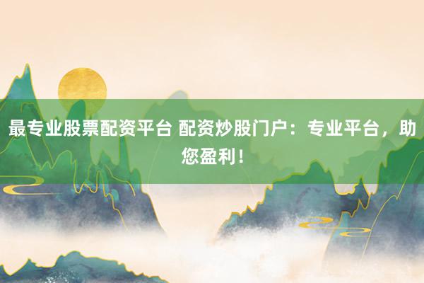 最专业股票配资平台 配资炒股门户：专业平台，助您盈利！