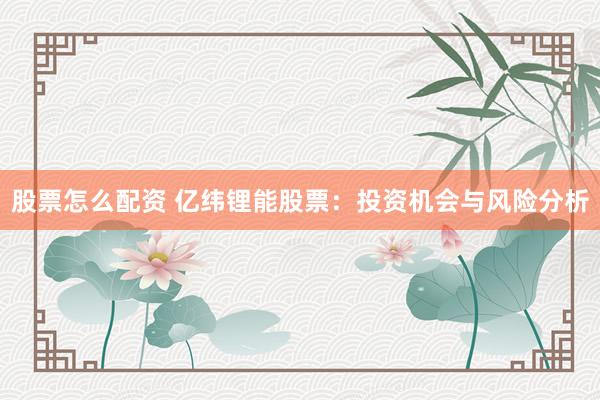 股票怎么配资 亿纬锂能股票：投资机会与风险分析