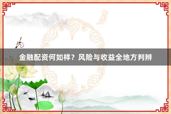 金融配资何如样？风险与收益全地方判辨