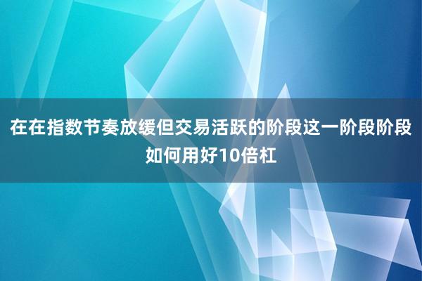 在在指数节奏放缓但交易活跃的阶段这一阶段阶段如何用好10倍杠